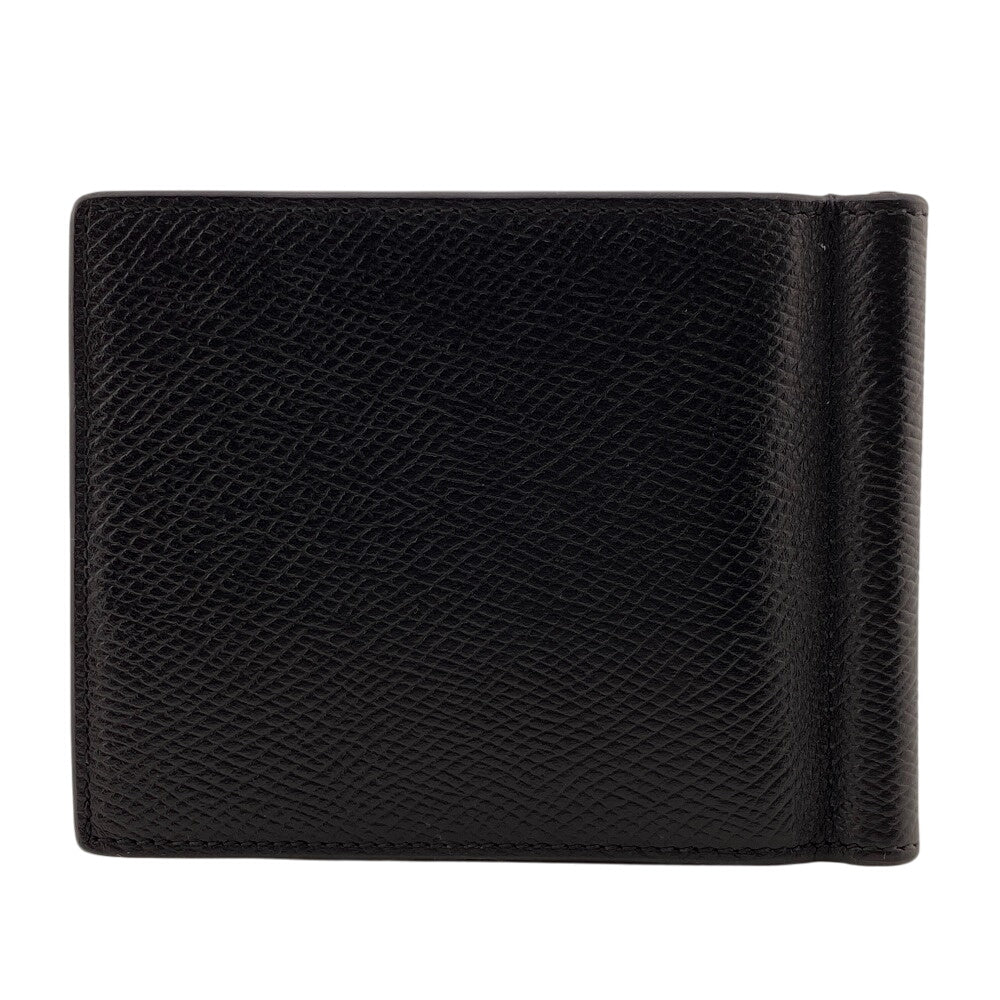 CELINE Bill Compartment leather black Bifold Wallet Money Clip Bill Clip Wallet mens Used Authentic