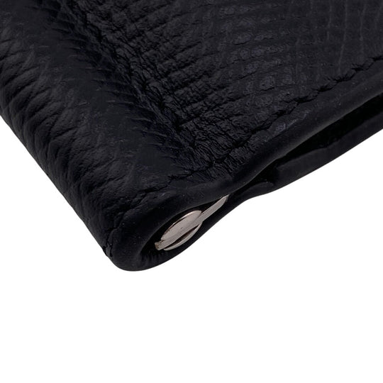 CELINE Bill Compartment leather black Bifold Wallet Money Clip Bill Clip Wallet mens Used Authentic