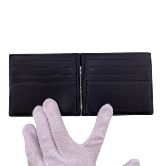 CELINE Bill Compartment leather black Bifold Wallet Money Clip Bill Clip Wallet mens Used Authentic