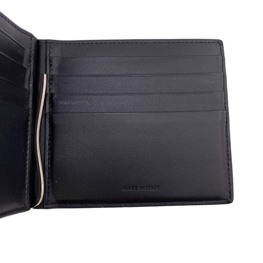 CELINE Bill Compartment leather black Bifold Wallet Money Clip Bill Clip Wallet mens Used Authentic
