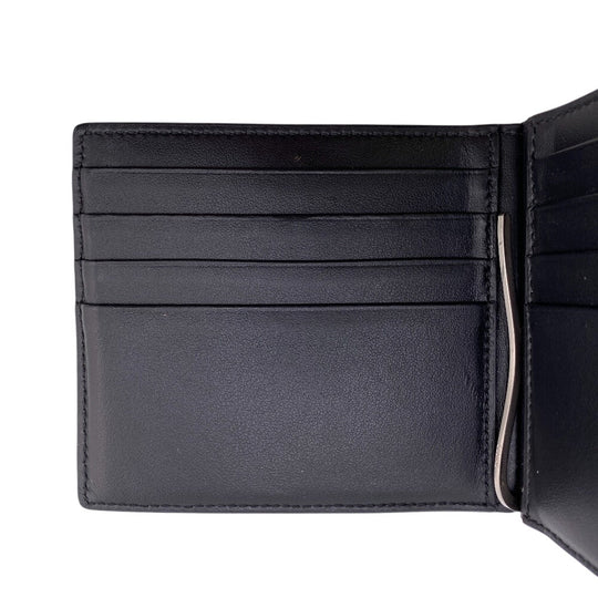CELINE Bill Compartment leather black Bifold Wallet Money Clip Bill Clip Wallet mens Used Authentic