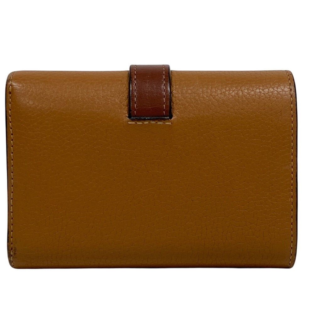 LOEWE Tri-fold wallet leather Brown Bar Tikal Wallet anagram Small Women Used Authentic