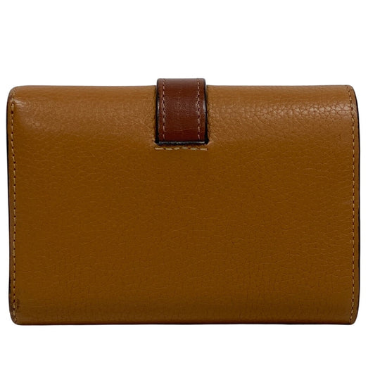 LOEWE Tri-fold wallet leather Brown Bar Tikal Wallet anagram Small Women Used Authentic