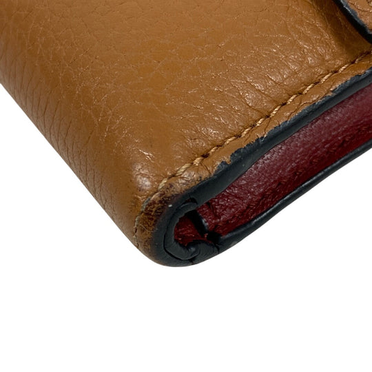 LOEWE Tri-fold wallet leather Brown Bar Tikal Wallet anagram Small Women Used Authentic