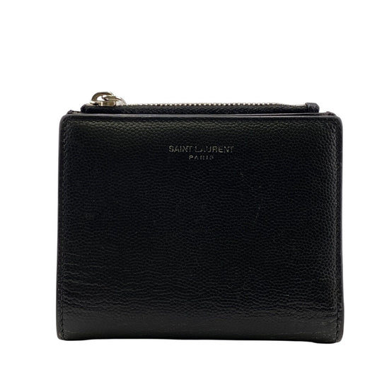 SAINT LAURENT PARIS Bifold Wallet 575789 leather black Coin case mens Used Authentic