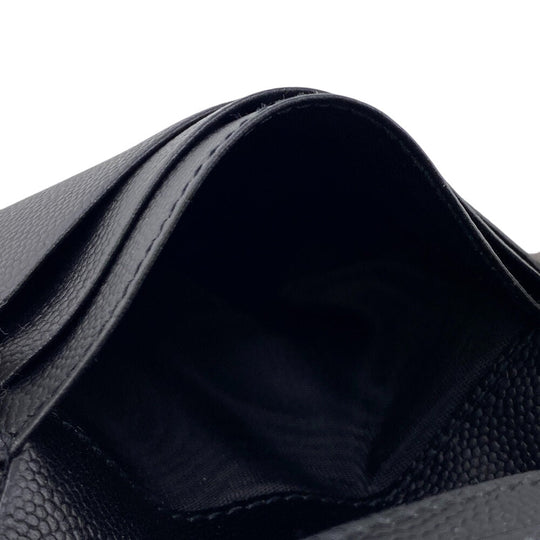 SAINT LAURENT PARIS Bifold Wallet 575789 leather black Coin case mens Used Authentic