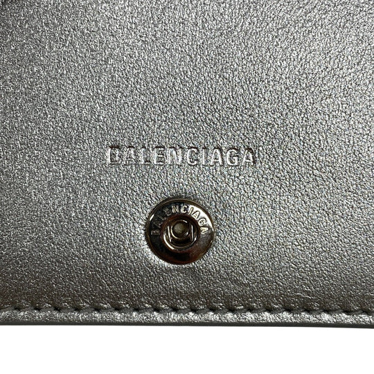 BALENCIAGA Card Case 499201 leather Silver paper Women(Unisex) Used Authentic