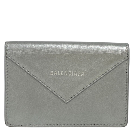 BALENCIAGA Card Case 499201 leather Silver paper Women(Unisex) Used Authentic
