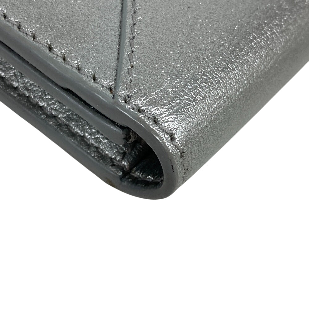 BALENCIAGA Card Case 499201 leather Silver paper Women(Unisex) Used Authentic