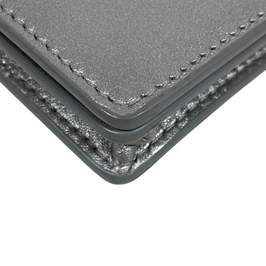 BALENCIAGA Card Case 499201 leather Silver paper Women(Unisex) Used Authentic