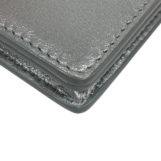 BALENCIAGA Card Case 499201 leather Silver paper Women(Unisex) Used Authentic