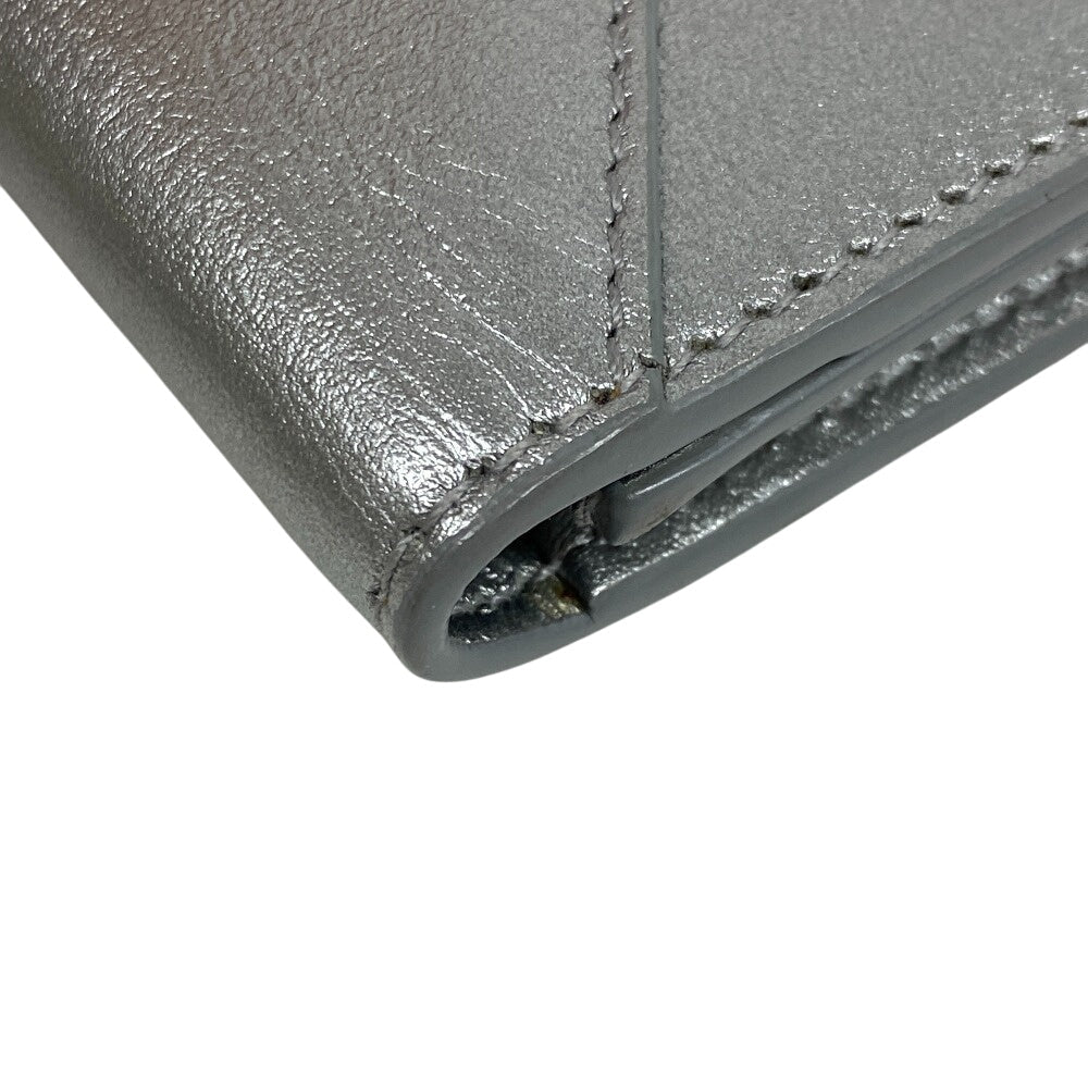 BALENCIAGA Card Case 499201 leather Silver paper Women(Unisex) Used Authentic