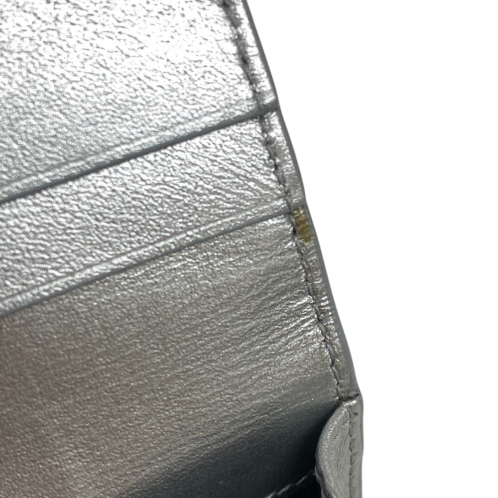 BALENCIAGA Card Case 499201 leather Silver paper Women(Unisex) Used Authentic