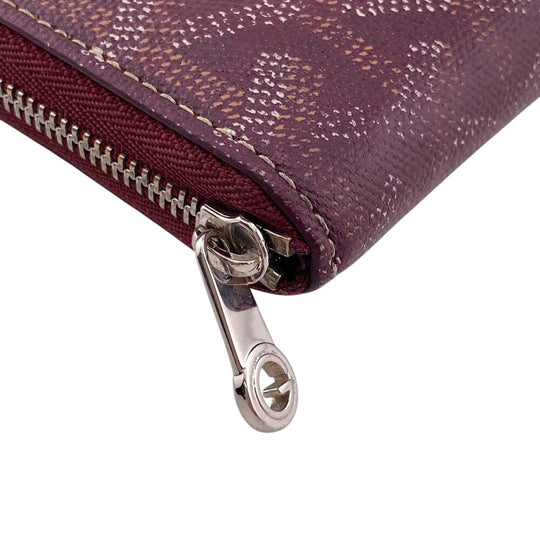 GOYARD Coin case leather wine-red Zip Around Matignon PM mens Used Authentic