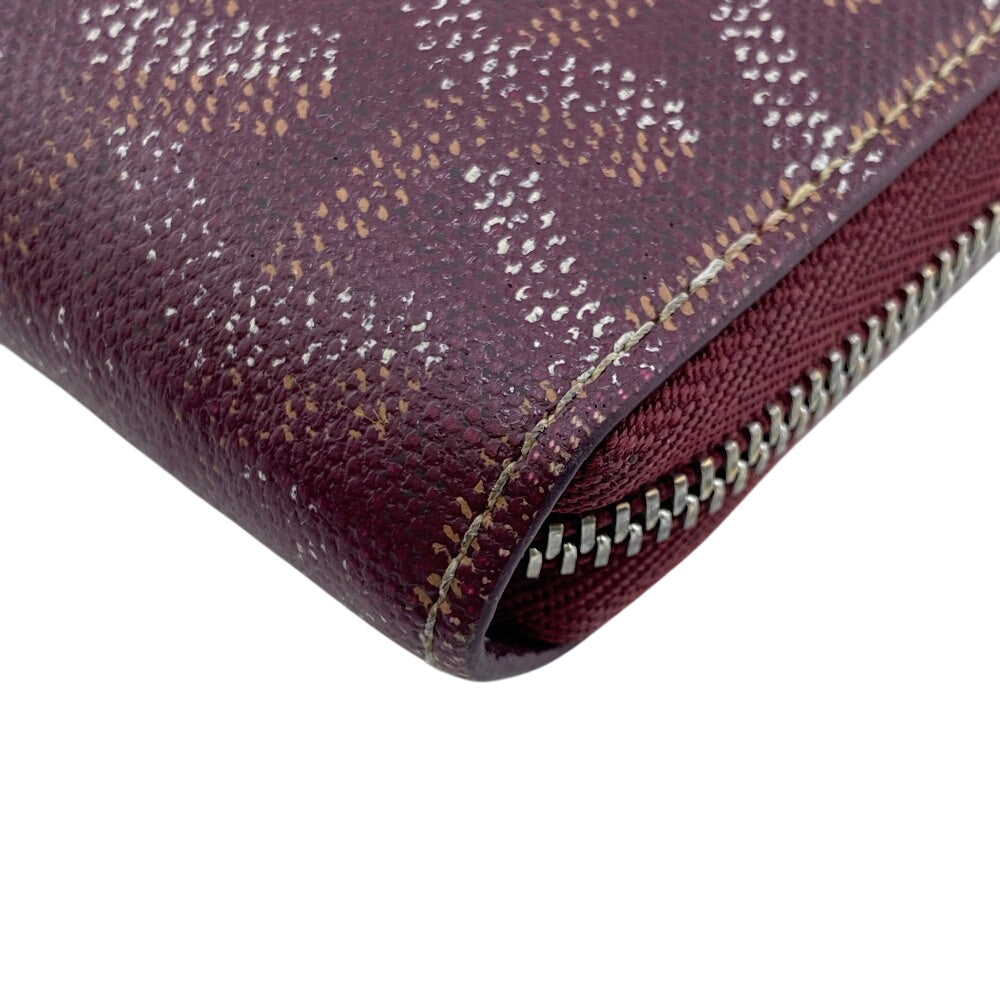 GOYARD Coin case leather wine-red Zip Around Matignon PM mens Used Authentic