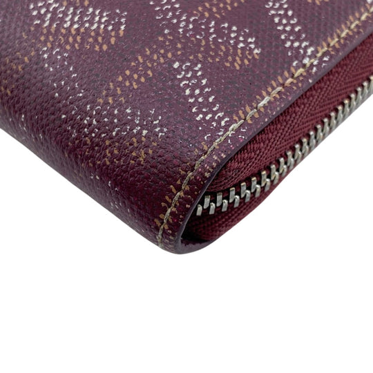 GOYARD Coin case leather wine-red Zip Around Matignon PM mens Used Authentic