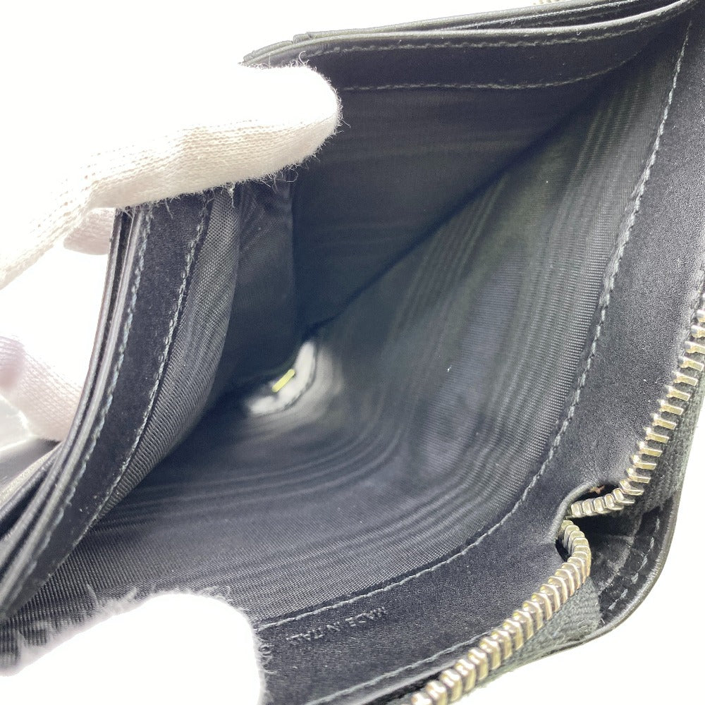 Maison Margiela Bifold Wallet leather black Zip Around 4stitch mens Used Authentic