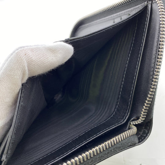 Maison Margiela Bifold Wallet leather black Zip Around 4stitch mens Used Authentic