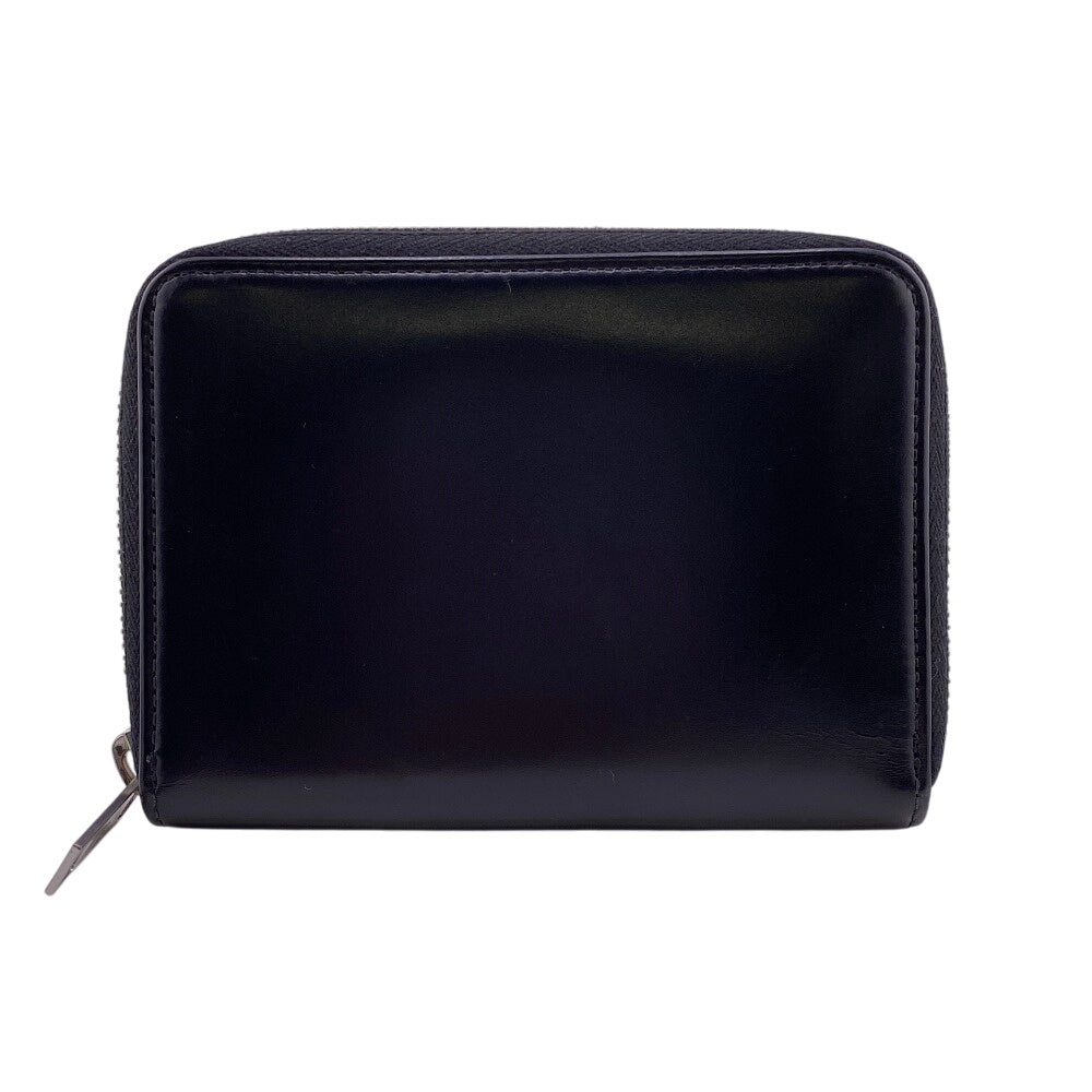 Maison Margiela Bifold Wallet leather black Zip Around 4stitch mens Used Authentic
