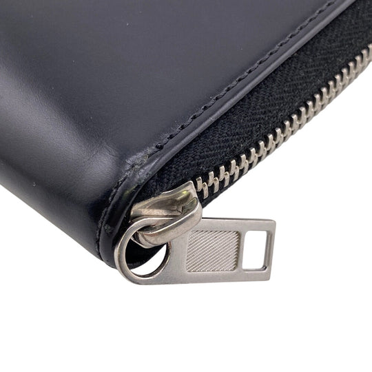 Maison Margiela Bifold Wallet leather black Zip Around 4stitch mens Used Authentic