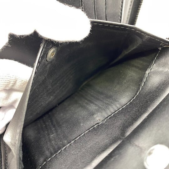Maison Margiela Bifold Wallet leather black Zip Around 4stitch mens Used Authentic