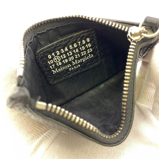Maison Margiela Coin case leather black Fragment case Card Case 4stitch Women(Unisex) Used Authentic