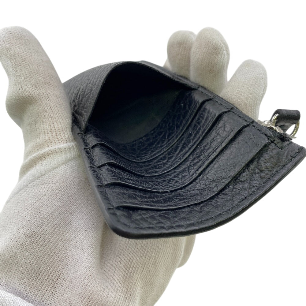 Maison Margiela Coin case leather black Fragment case Card Case 4stitch Women(Unisex) Used Authentic