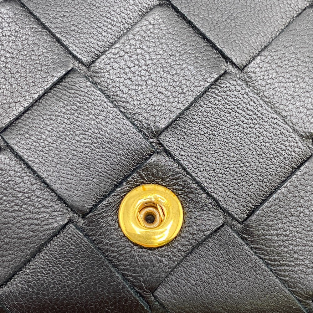 BOTTEGAVENETA Tri-fold wallet leather black MAXI INTRECCIATO