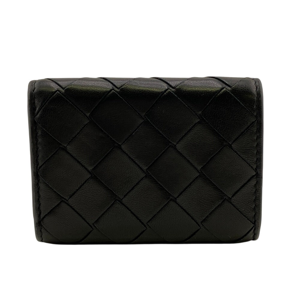 BOTTEGAVENETA Tri-fold wallet leather black MAXI INTRECCIATO