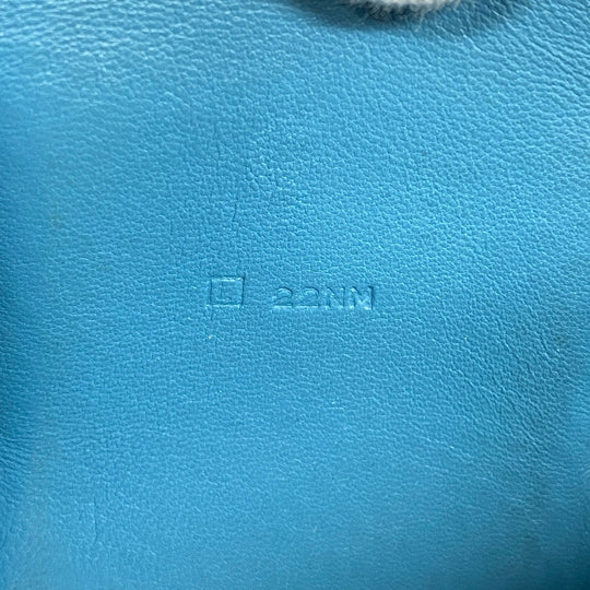 HERMES Long Wallet Purse leather Blue gene Dogon GM Women(Unisex) Used Authentic