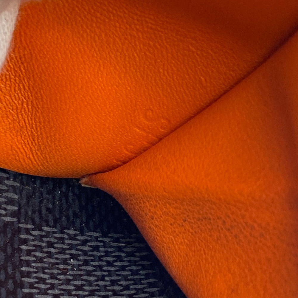 LOUIS VUITTON Long Wallet Purse N63308 leather Orange Zip Around Portofoy Damier Grafitte Yuvasko Women(Unisex) Used Authentic
