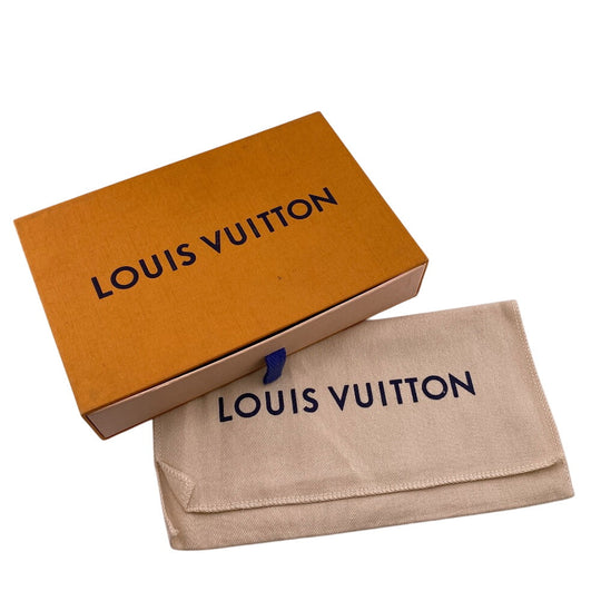 LOUIS VUITTON Long Wallet Purse N63308 leather Orange Zip Around Portofoy Damier Grafitte Yuvasko Women(Unisex) Used Authentic