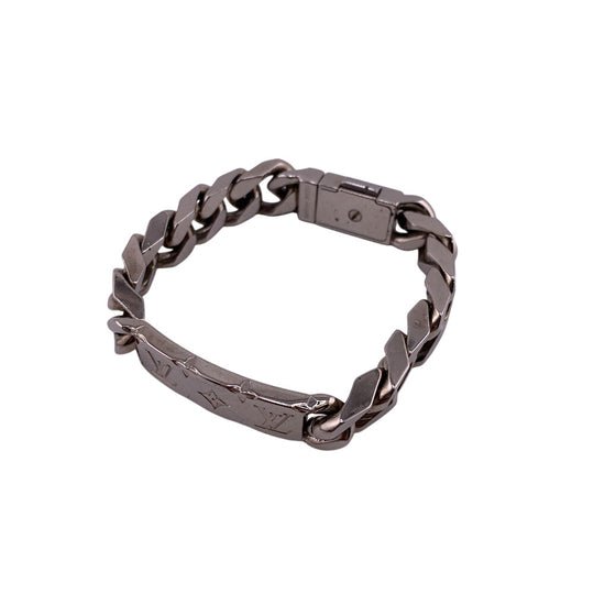 LOUIS VUITTON bracelet M00269 Gold Plated Silver Chain Monogram(Unisex) Used Authentic