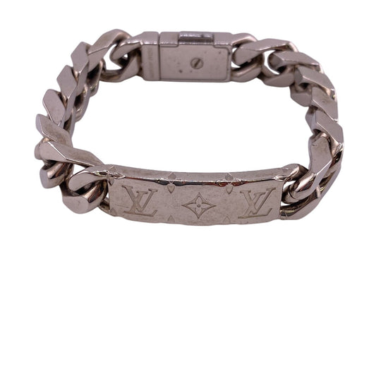 LOUIS VUITTON bracelet M00269 Gold Plated Silver Chain Monogram(Unisex) Used Authentic