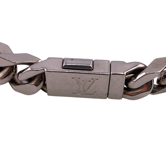 LOUIS VUITTON bracelet M00269 Gold Plated Silver Chain Monogram(Unisex) Used Authentic