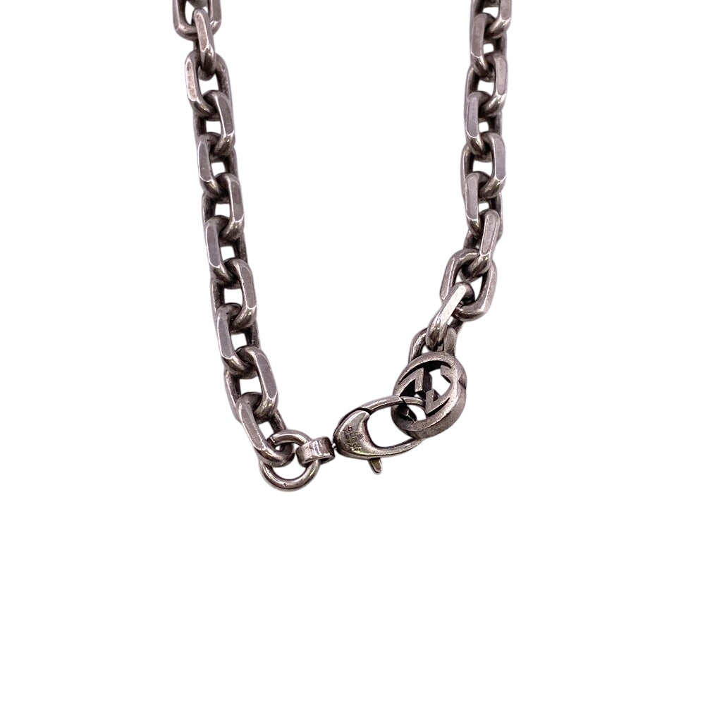 GUCCI Necklace Silver925 Silver Interlocking G(Unisex) Used Authentic