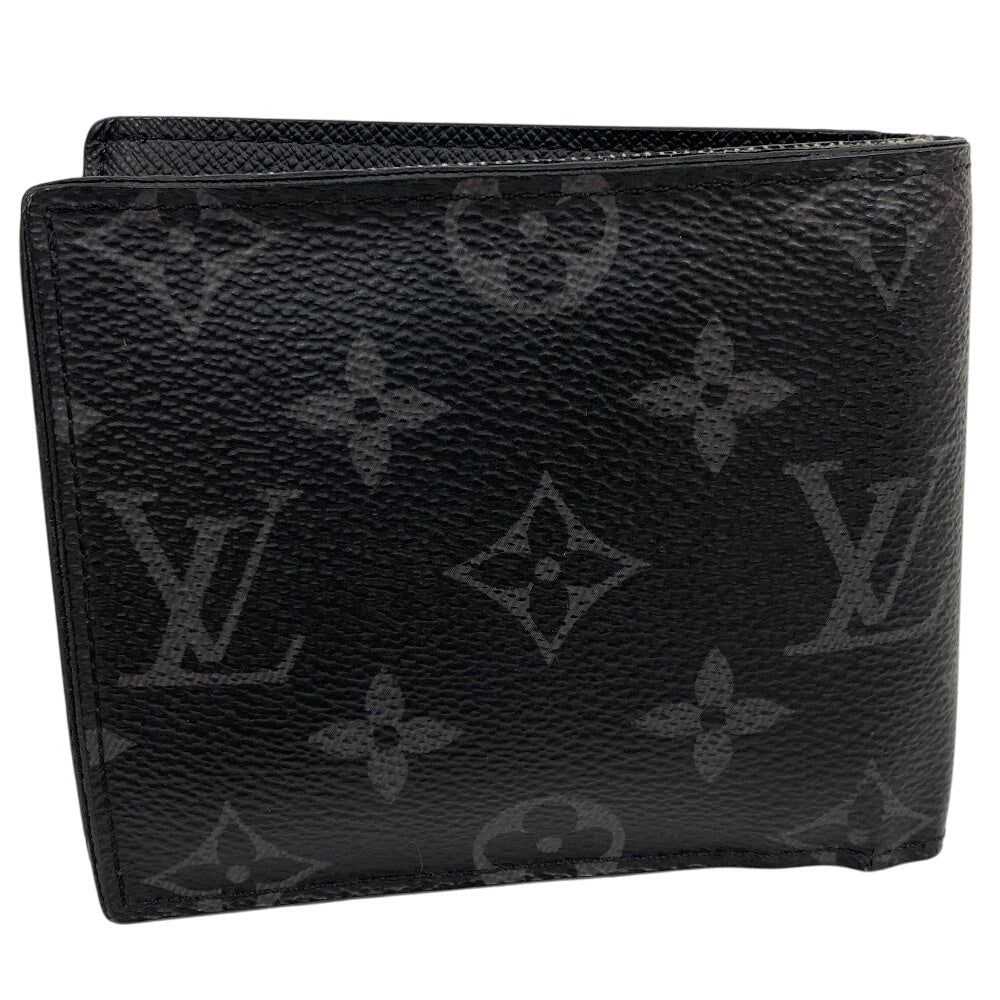LOUIS VUITTON Bifold Wallet M62545 leather black Monogram Eclipse Marco NM new model