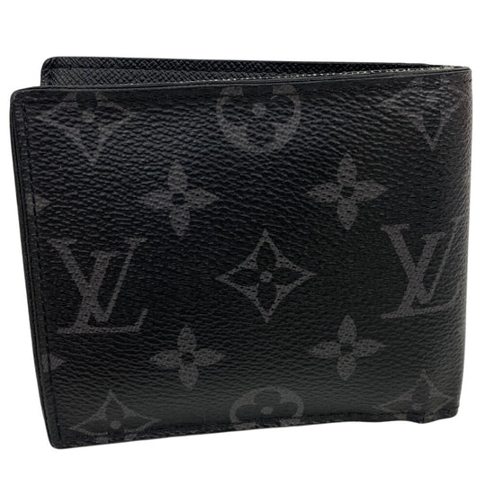 LOUIS VUITTON Bifold Wallet M62545 leather black Monogram Eclipse Marco NM new model