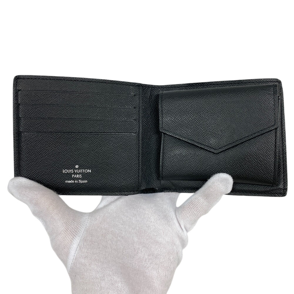 LOUIS VUITTON Bifold Wallet M62545 leather black Monogram Eclipse Marco NM new model