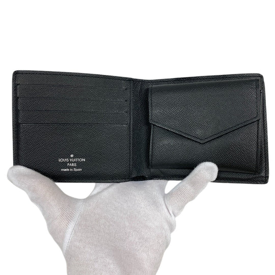 LOUIS VUITTON Bifold Wallet M62545 leather black Monogram Eclipse Marco NM new model