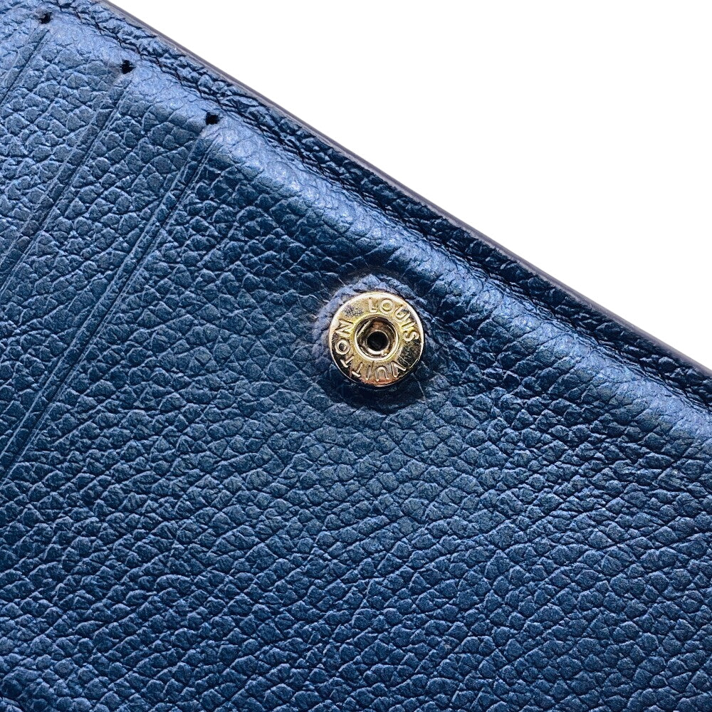 LOUIS VUITTON Bifold Wallet M82793 leather Navy Portefeuille Monogram Ann Platt Claire Women(Unisex) Used Authentic