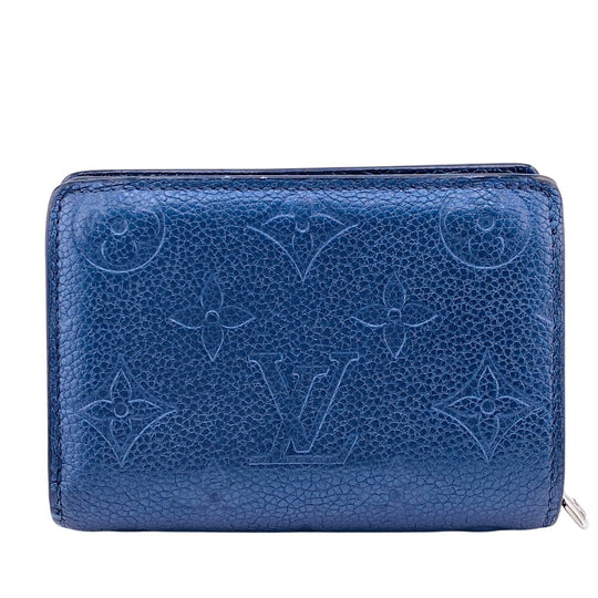 LOUIS VUITTON Bifold Wallet M82793 leather Navy Portefeuille Monogram Ann Platt Claire Women(Unisex) Used Authentic