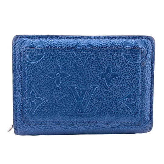 LOUIS VUITTON Bifold Wallet M82793 leather Navy Portefeuille Monogram Ann Platt Claire Women(Unisex) Used Authentic