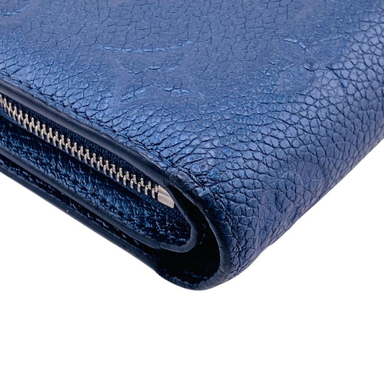 LOUIS VUITTON Bifold Wallet M82793 leather Navy Portefeuille Monogram Ann Platt Claire Women(Unisex) Used Authentic