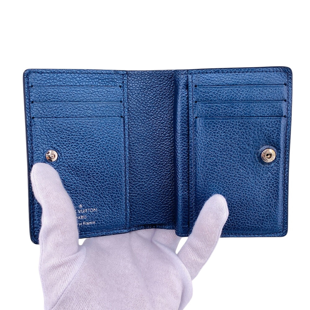 LOUIS VUITTON Bifold Wallet M82793 leather Navy Portefeuille Monogram Ann Platt Claire Women(Unisex) Used Authentic