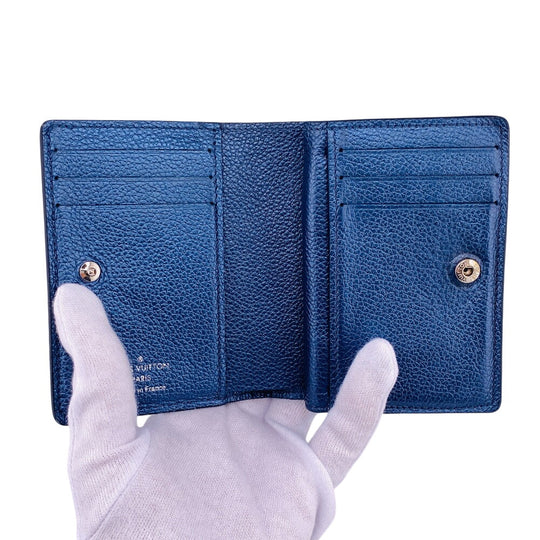 LOUIS VUITTON Bifold Wallet M82793 leather Navy Portefeuille Monogram Ann Platt Claire Women(Unisex) Used Authentic