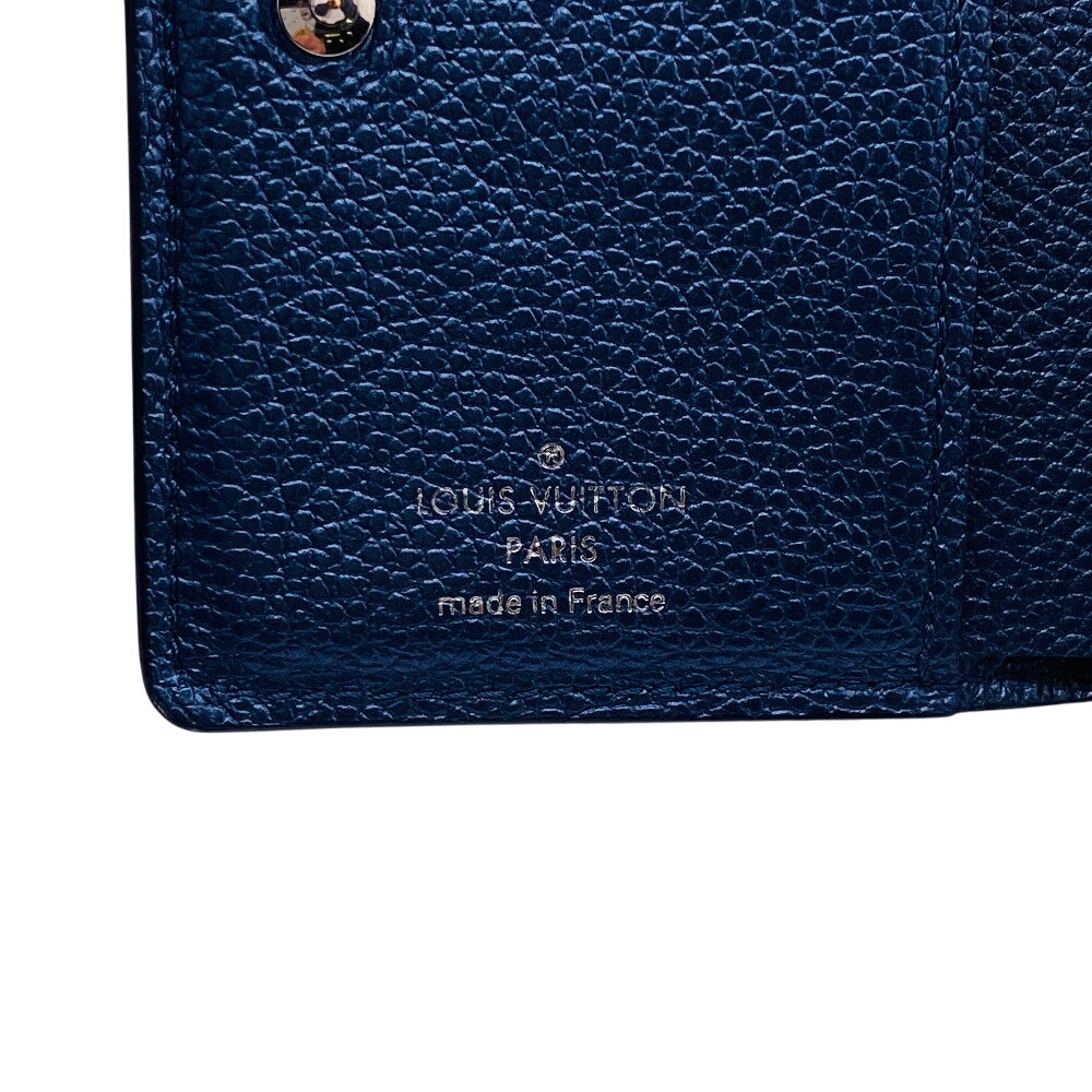 LOUIS VUITTON Bifold Wallet M82793 leather Navy Portefeuille Monogram Ann Platt Claire Women(Unisex) Used Authentic