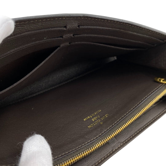 LOUIS VUITTON Long Wallet Purse M61249 leather beige Portefeuille Capucines Galle Women Used Authentic