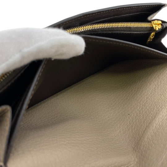 LOUIS VUITTON Long Wallet Purse M61249 leather beige Portefeuille Capucines Galle Women Used Authentic