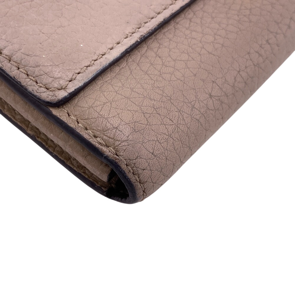 LOUIS VUITTON Long Wallet Purse M61249 leather beige Portefeuille Capucines Galle Women Used Authentic